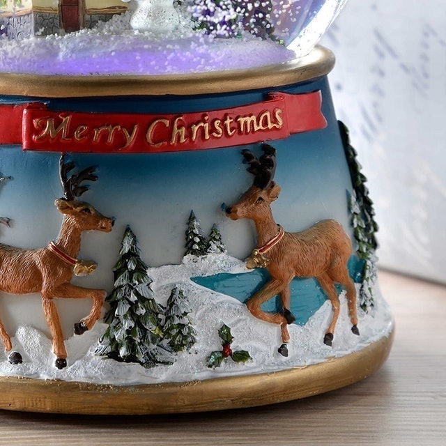 Santa and Sleigh Colour Changing Snow Globe 3