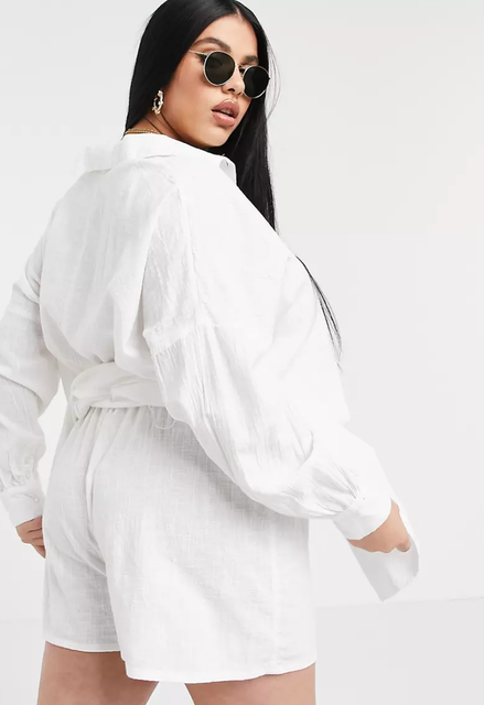 Curve Textured Button Through Beach Shirt 2