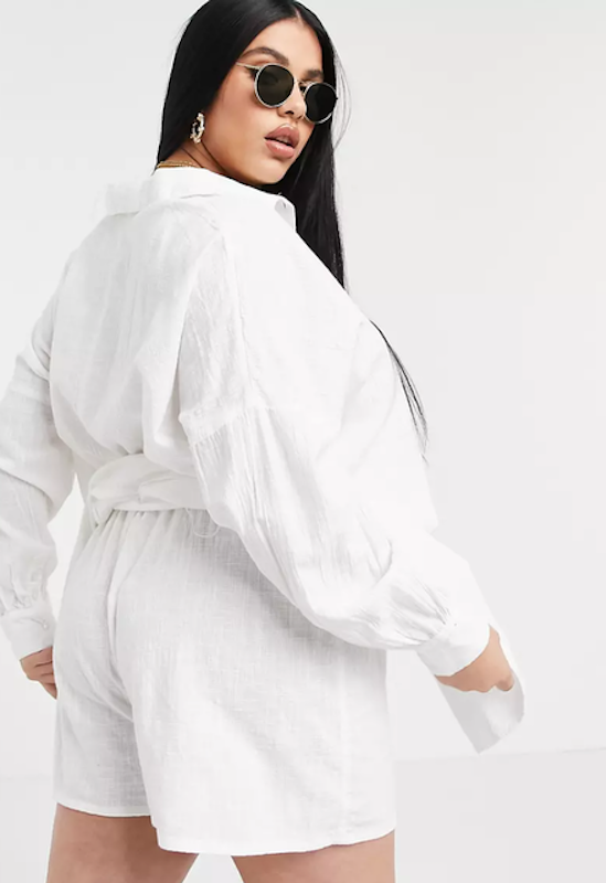 Curve Textured Button Through Beach Shirt 2