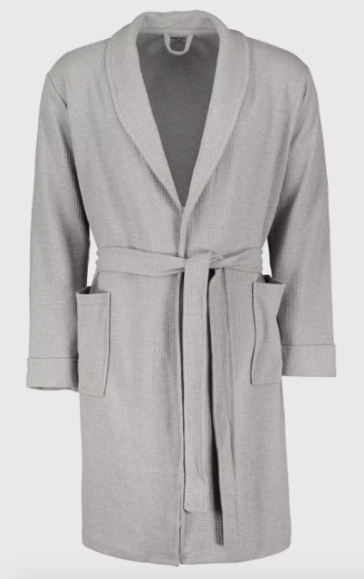 Grey Waffle Dressing Gown 1