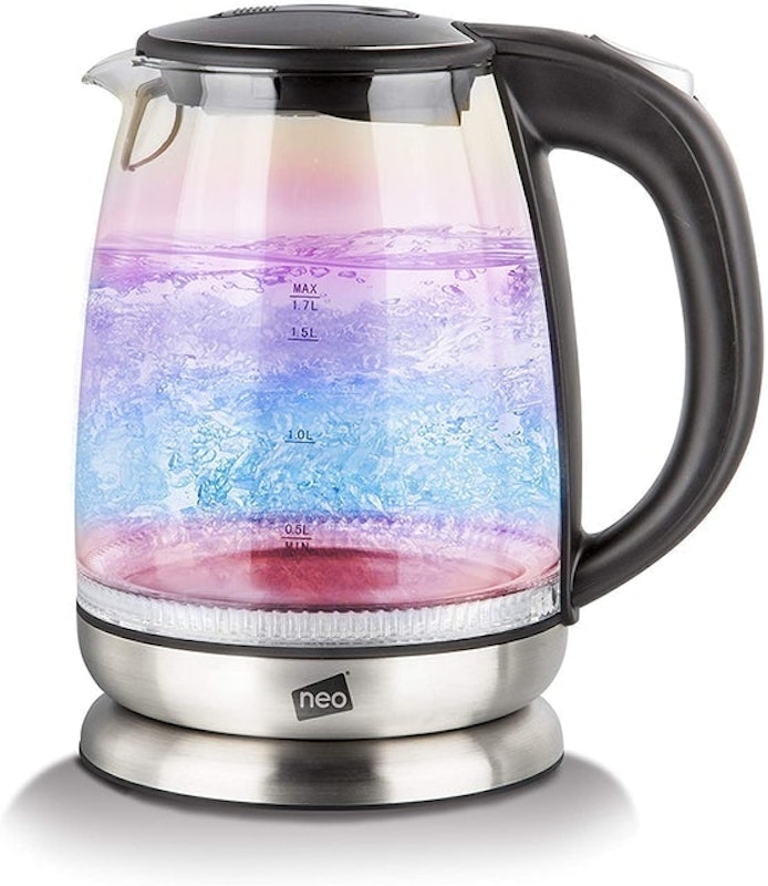 Iridescent Rainbow LED Illuminated Electric Glass Kettle 1