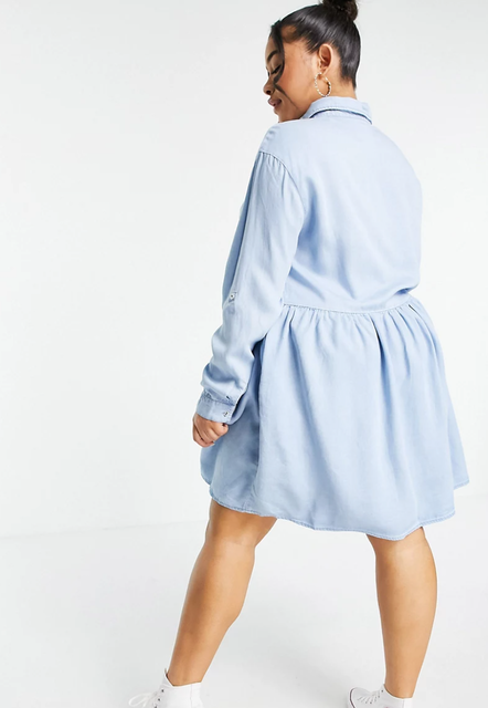 Denim Smock Shirt Dress 2