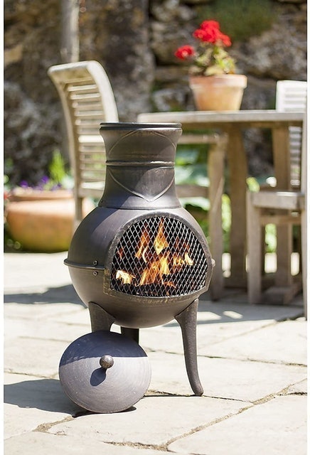 Steel Squat Black Chimenea 2