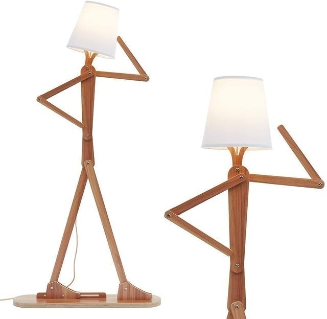 Poseable Figure Tall Wooden Lamp 1