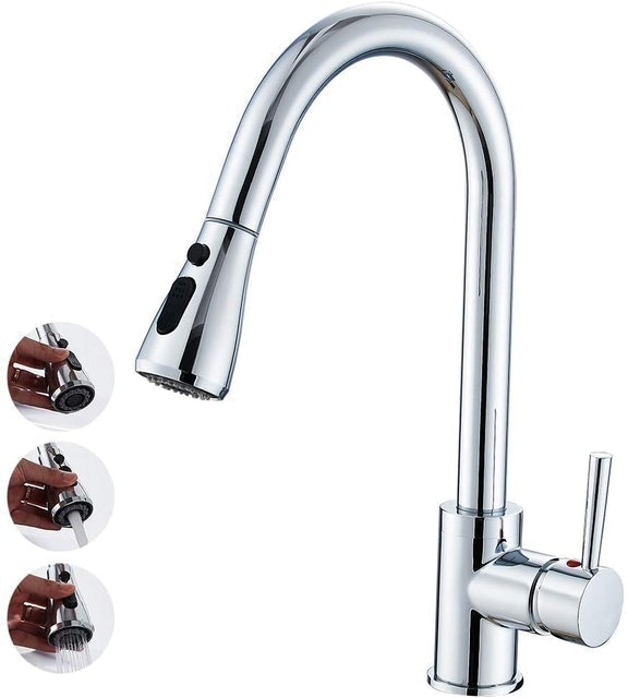 Single Handle High Arch Pull-Out Tap 1