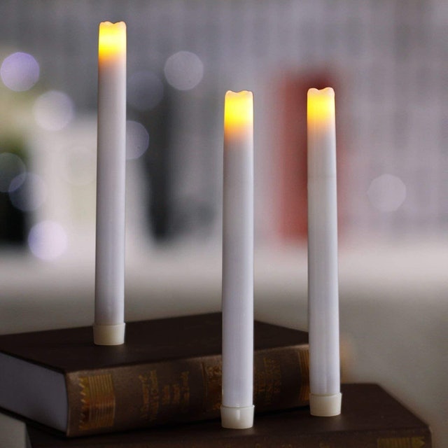 7. Simpdecor White LED Taper Candles 3 Pack 1