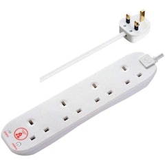 Four Socket Power Surge Protected Extension Lead