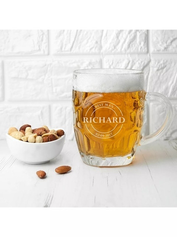 Personalised Emblem Dimpled Beer Glass 2