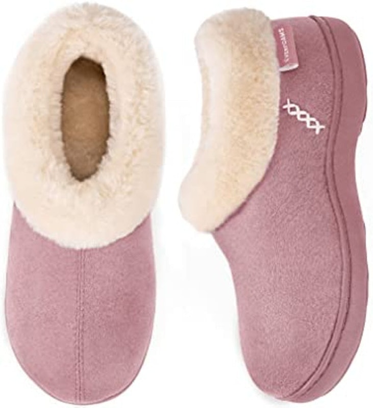 Suede Fuzzy Plush Lined Slippers 1