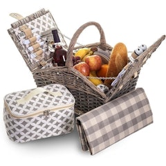 Wicker Hamper, Round Top Hut Design