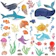 CherryCreek Decals Watercolor Ocean Creatures Under The Sea Wall Decals 1
