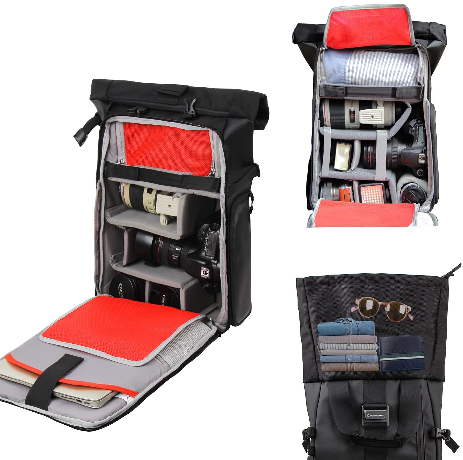 DSLR Camera Rolltop Backpack  2
