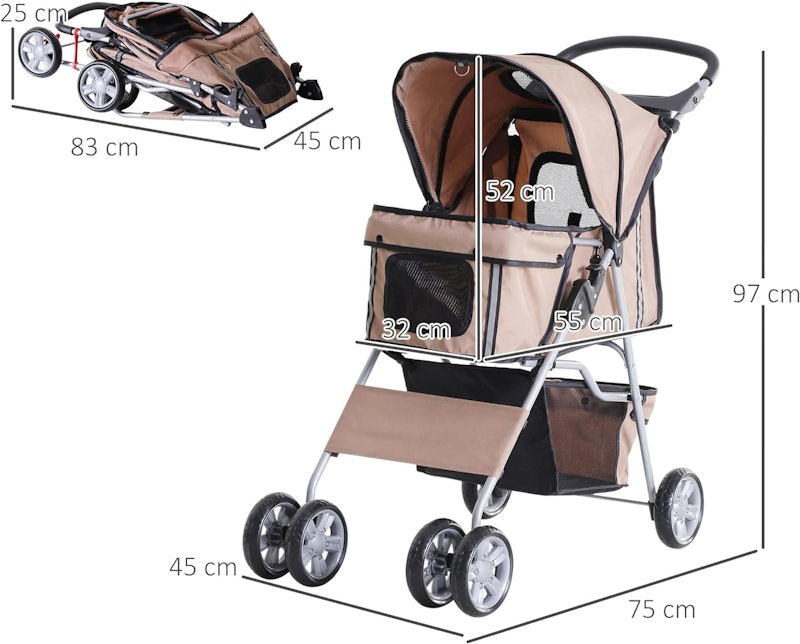 Pet Stroller for Small Miniature Dogs 2