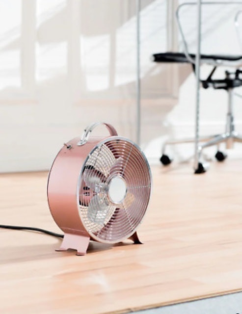 Copper Effect Clock Bedroom Fan  2