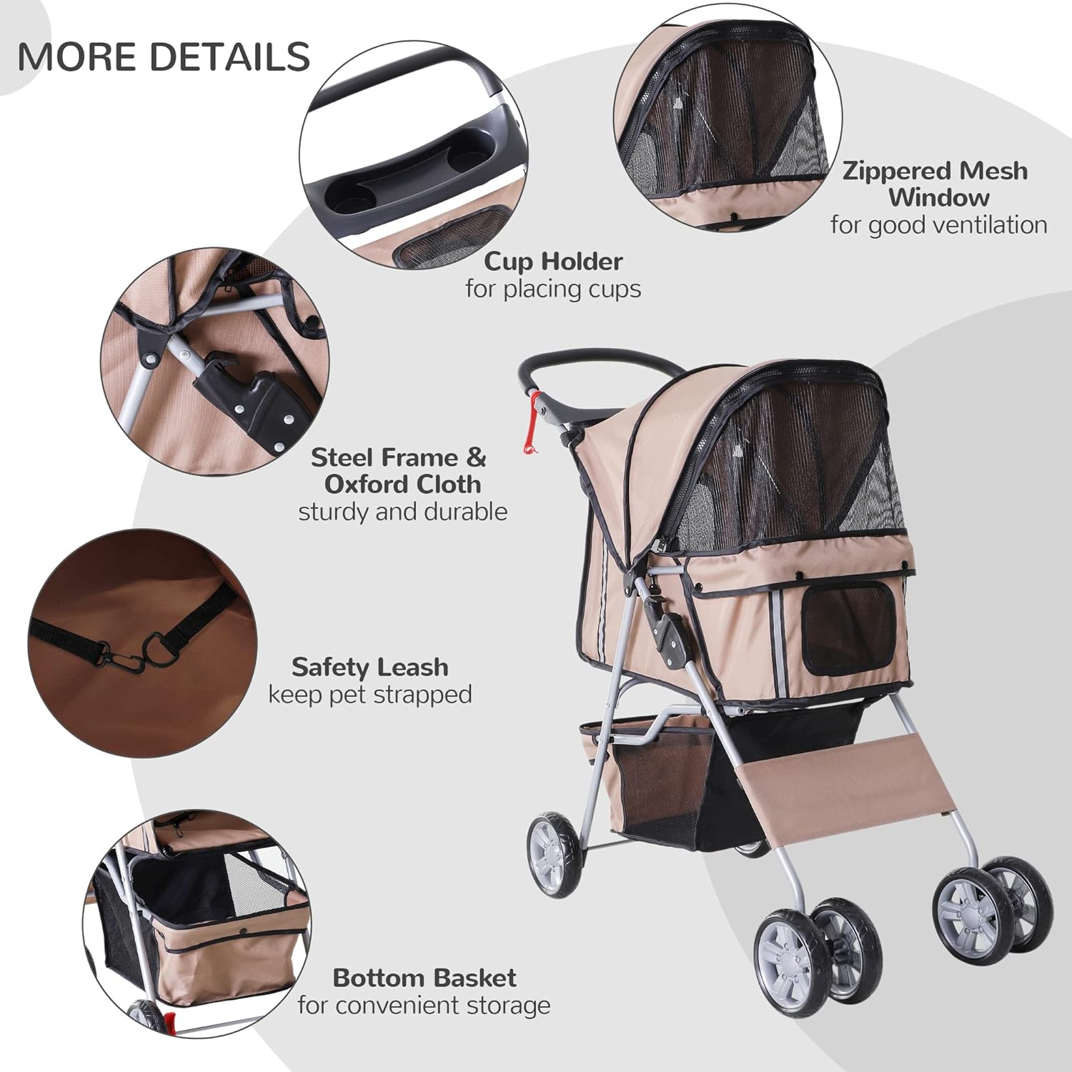 Pet Stroller for Small Miniature Dogs 6