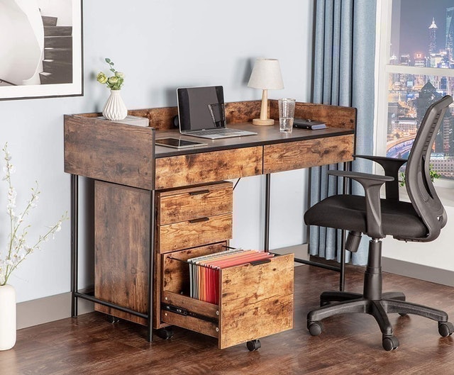 3 Drawer Rolling Wood File Cabinet 2
