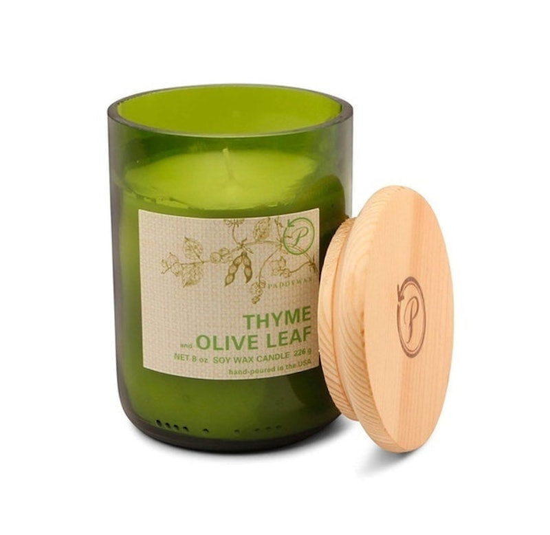 3. Paddywax Eco Green Glass Candle – Thyme and Olive Leaf 1