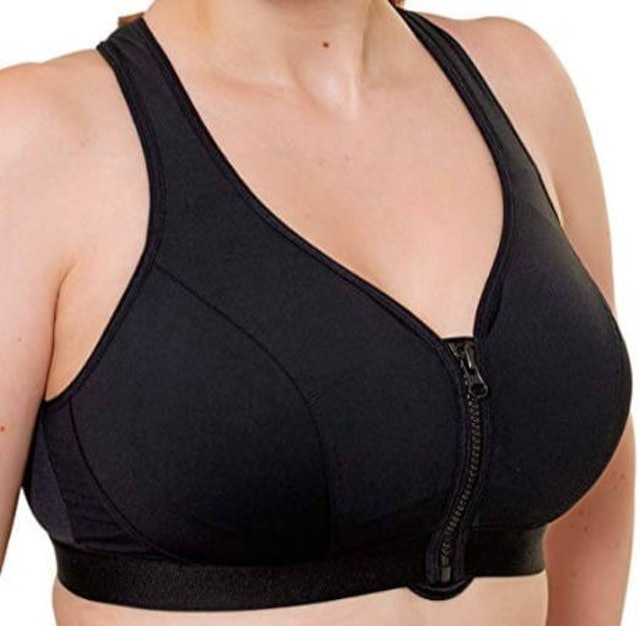 8. Orchid Zip Front Wireless Sports Bra, Black 1
