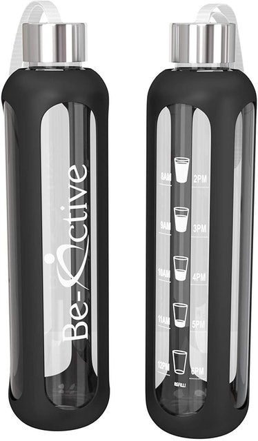 Glass Water Bottle With Markings 1
