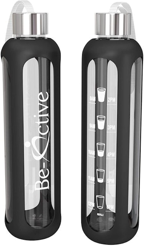 Glass Water Bottle With Markings 1