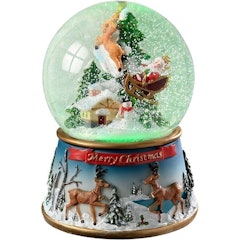 Santa and Sleigh Colour Changing Snow Globe