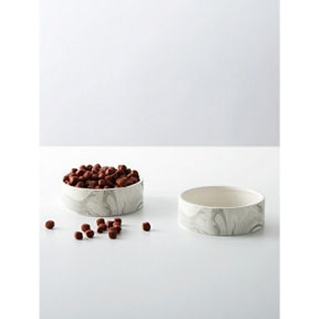 Grey Marble Design Pet Bowl 1
