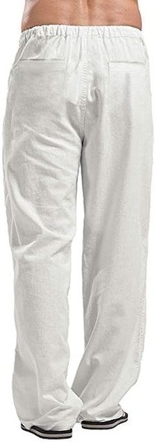 Men's Casual Linen Drawstring Yoga Pants 3