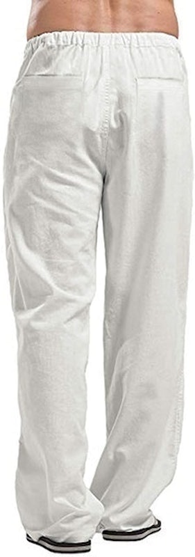 Men's Casual Linen Drawstring Yoga Pants 3