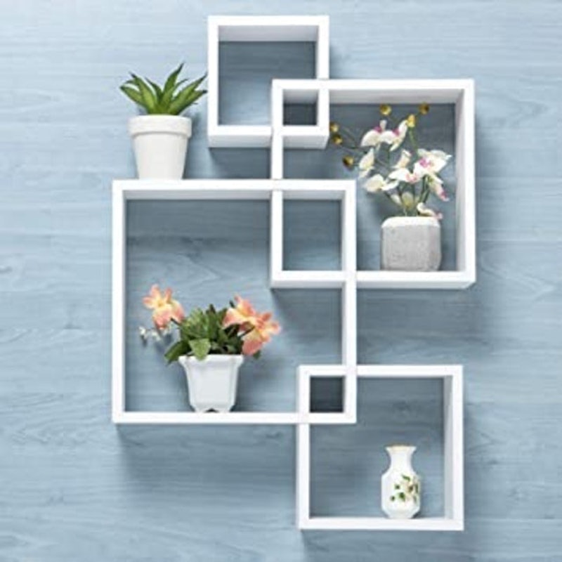 White Wall Mounted Interlocking Cube Design 1