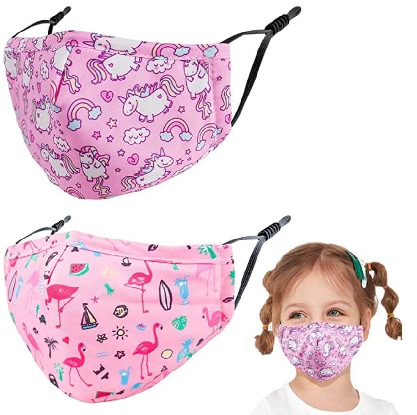 2 Pack kids Face Covering Washable UK 1