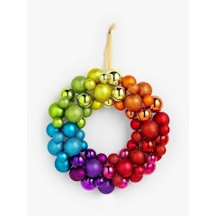 Pop Art Rainbow Bauble Wreath