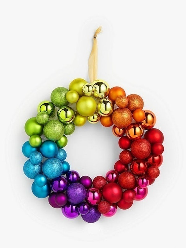 Pop Art Rainbow Bauble Wreath 1