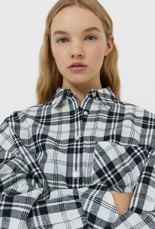 Boyfriend Shirt Dress in Grey Check 2