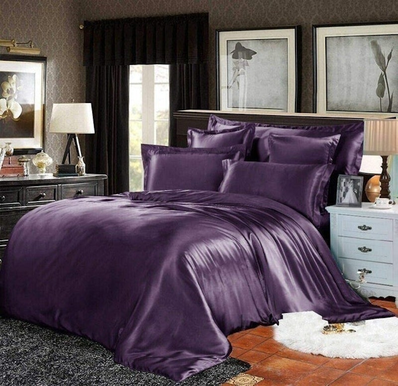 6-Piece Silk Satin Duvet Quilt Cover Bed Set 1