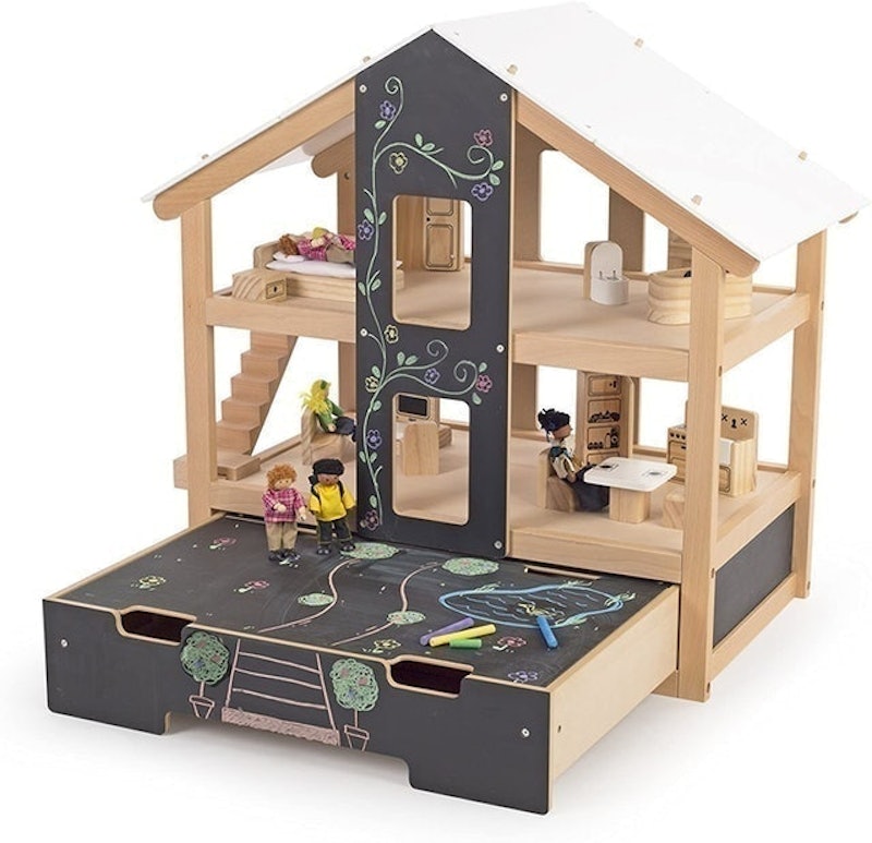 Wooden Furnished Open Plan Dolls House 1