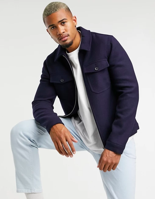 Wool Mix Harrington Shacket 1