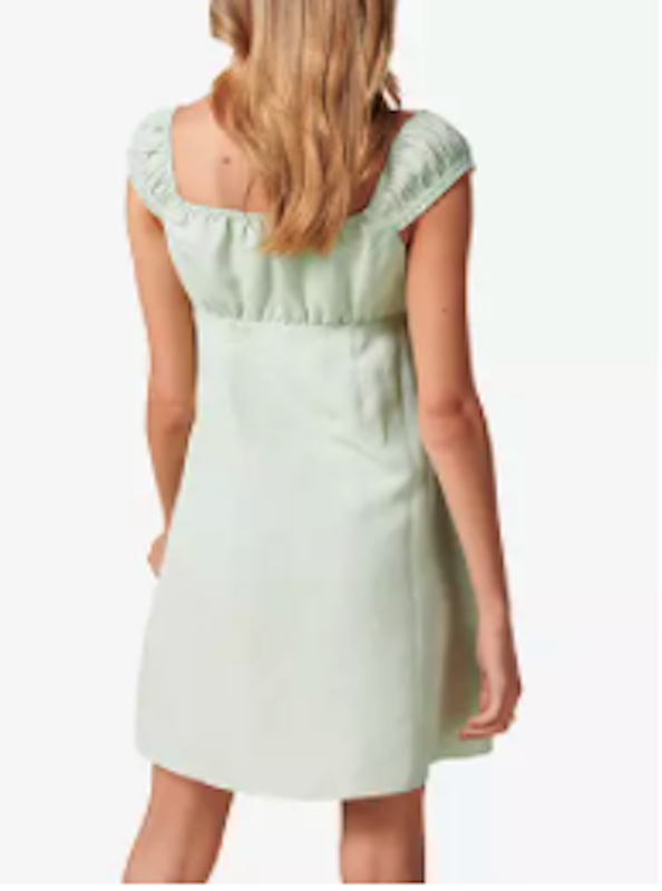 Imogen Linen Mini Dress, Soft Pistachio 2