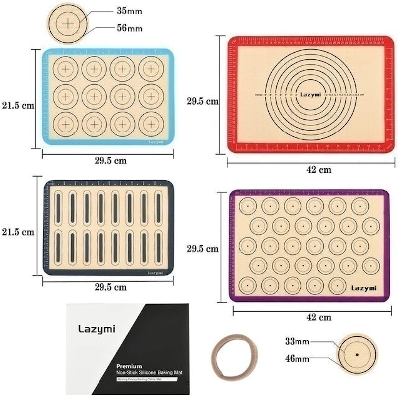 4 Piece Set Silicone Non-Stick Baking Mats Sheet with Measurement 2