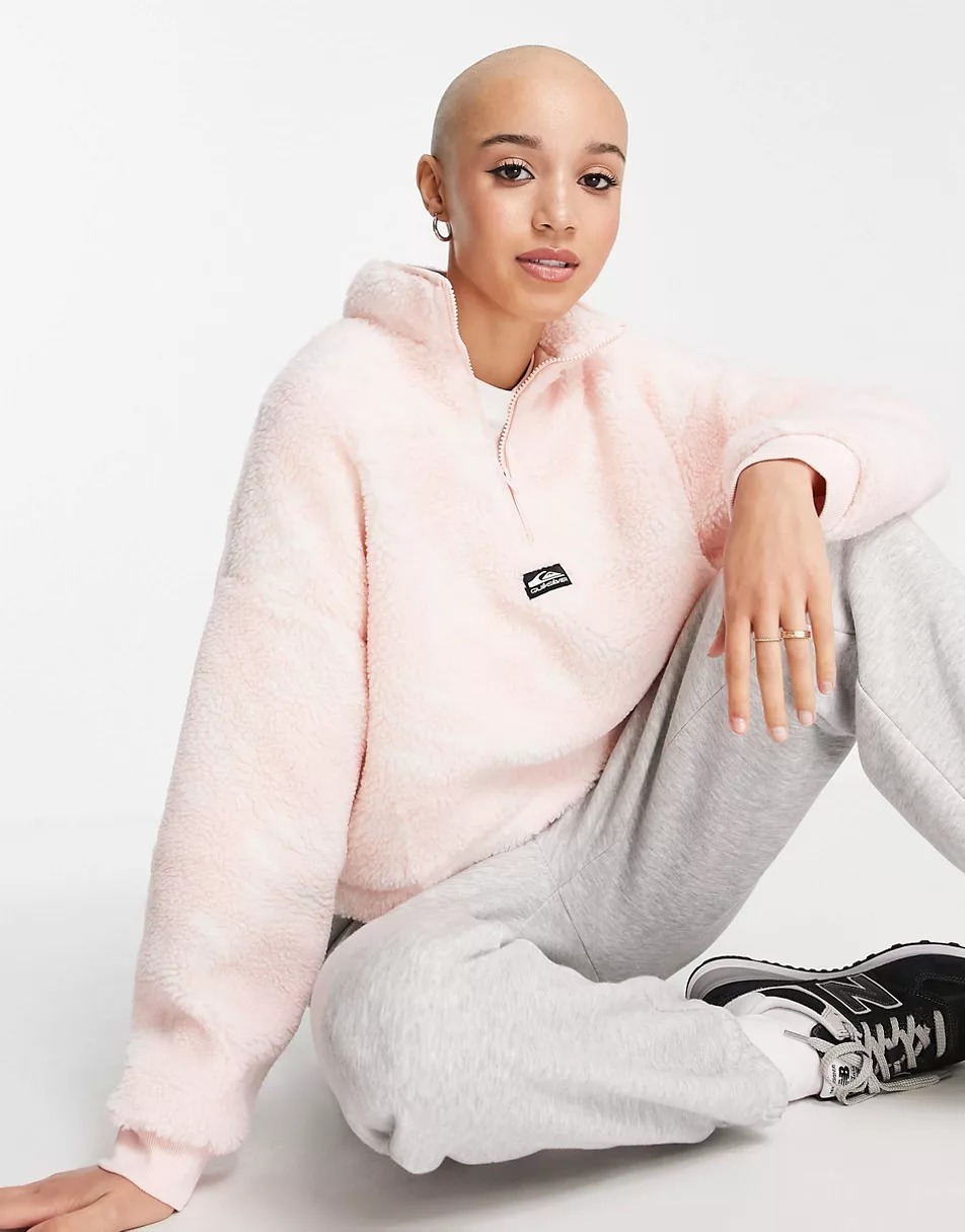 Popcorn Borg 1/4 Zip Cropped Fleece 2