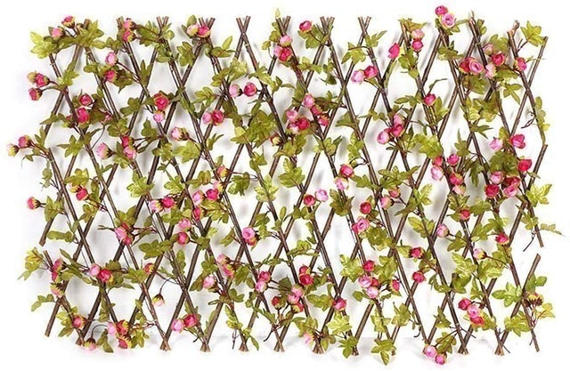 Artificial Fence Screen With Flowers 1