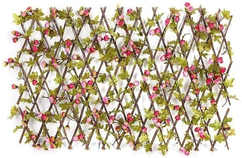 Artificial Fence Screen With Flowers 1