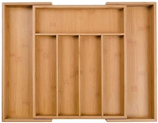 Expandable Bamboo Cutlery Tray 1