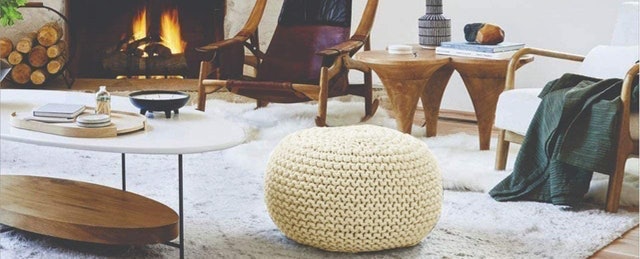 Chunky Knitted Pouffe 2