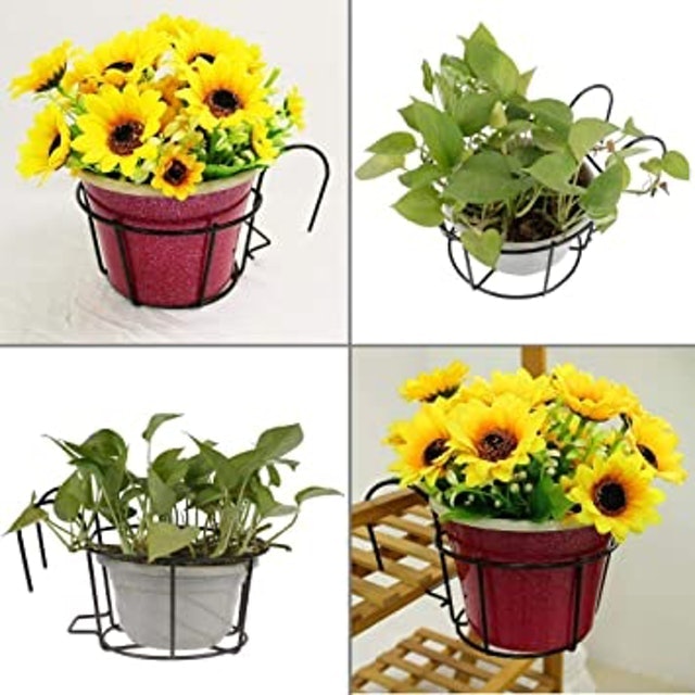 Round Hanging Railing Planters 2