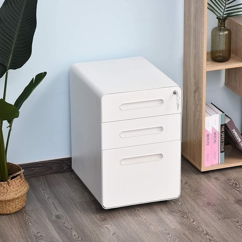 Fully Assembled 3-Drawer Mobile File Cabinet 4