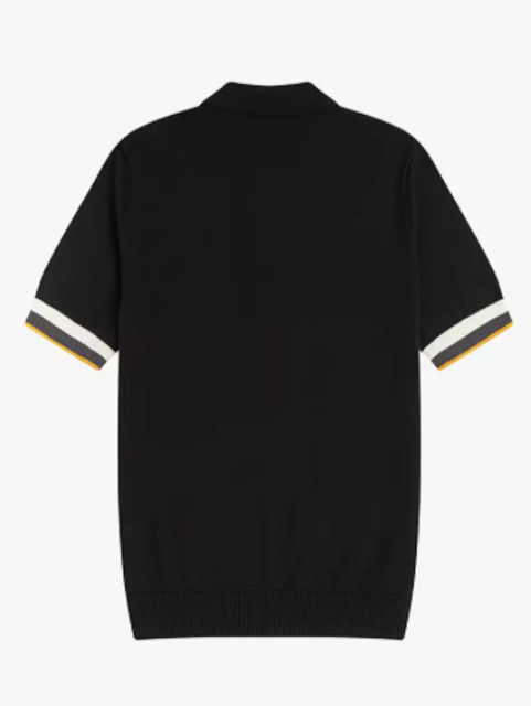 Striped Cuff Knitted Polo Shirt 2