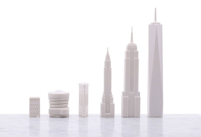 New York City Versus London Marble Board Chess Set 3