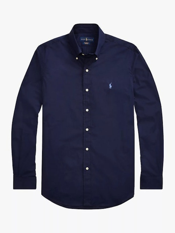 Navy Slim Fit Poplin Shirt 1
