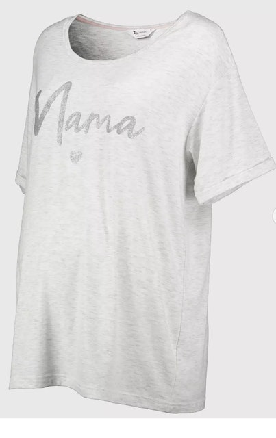 Maternity Light Grey Marl Short Sleeve 'Mama' Slogan T-Shirt 2