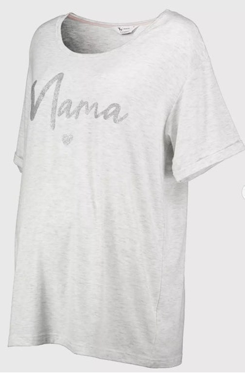Maternity Light Grey Marl Short Sleeve 'Mama' Slogan T-Shirt 2
